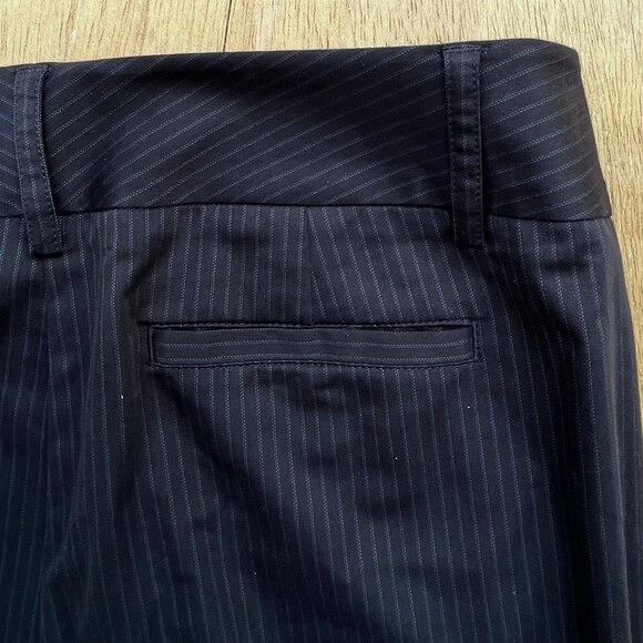 CABI WORK IT PINSTRIPE TROUSERS WOMEN’S sz 16 Wide Leg High Rise Black NWOT - Picture 6 of 12